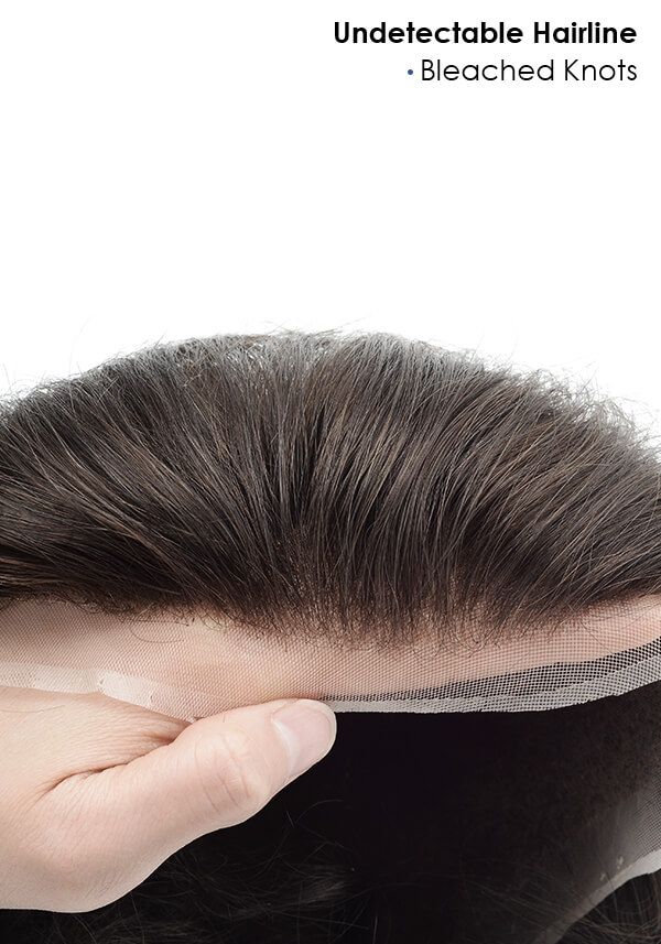 Nouvelle vision des cheveux fine mono avec dentelle et périmètre de peau mince système de cheveux pour hommes