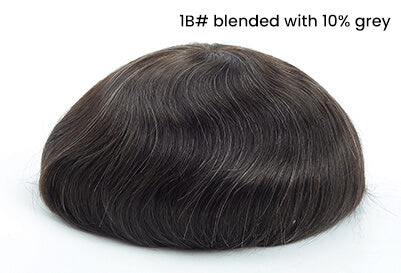 Men's hairline with  0.03 ultra super thin skin base with V-looped hair